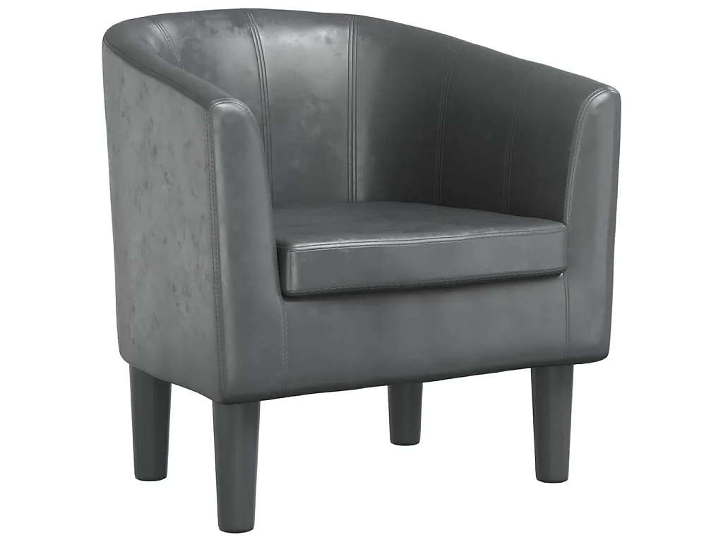 Sillón convertible de piel sintética gris