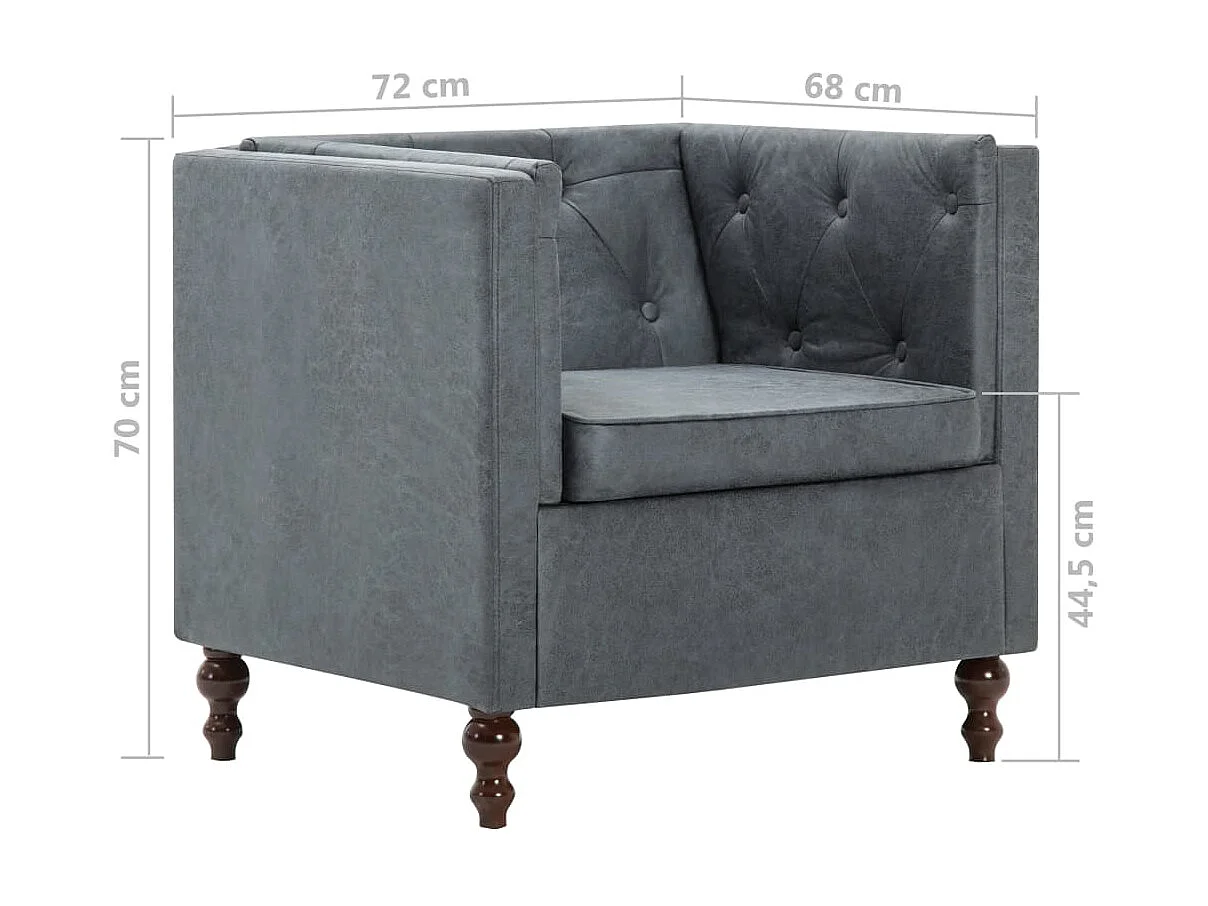 Poltrona em tecido cinza