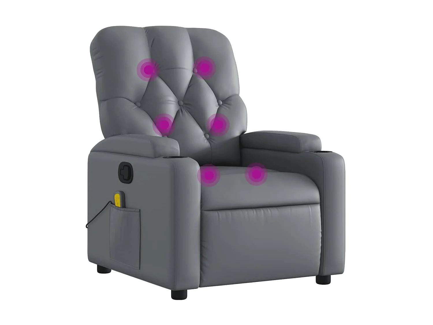 Fauteuil de massage inclinable Gris Similicuir