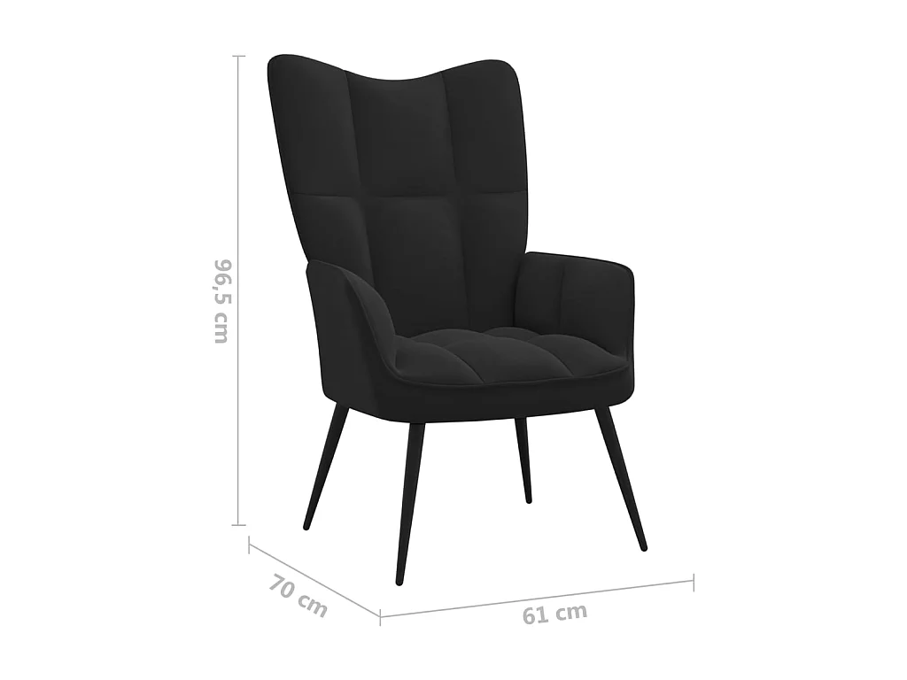 Chaise de relaxation Noir Velours