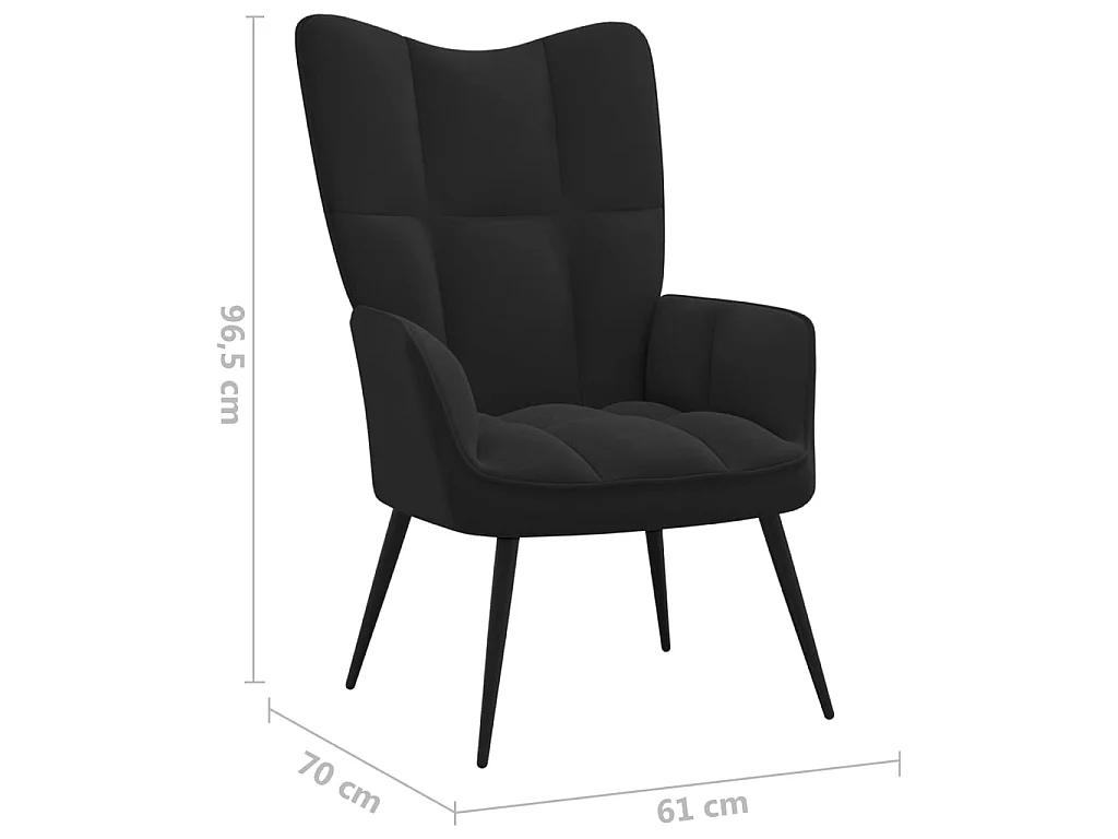 Chaise de relaxation Noir Velours