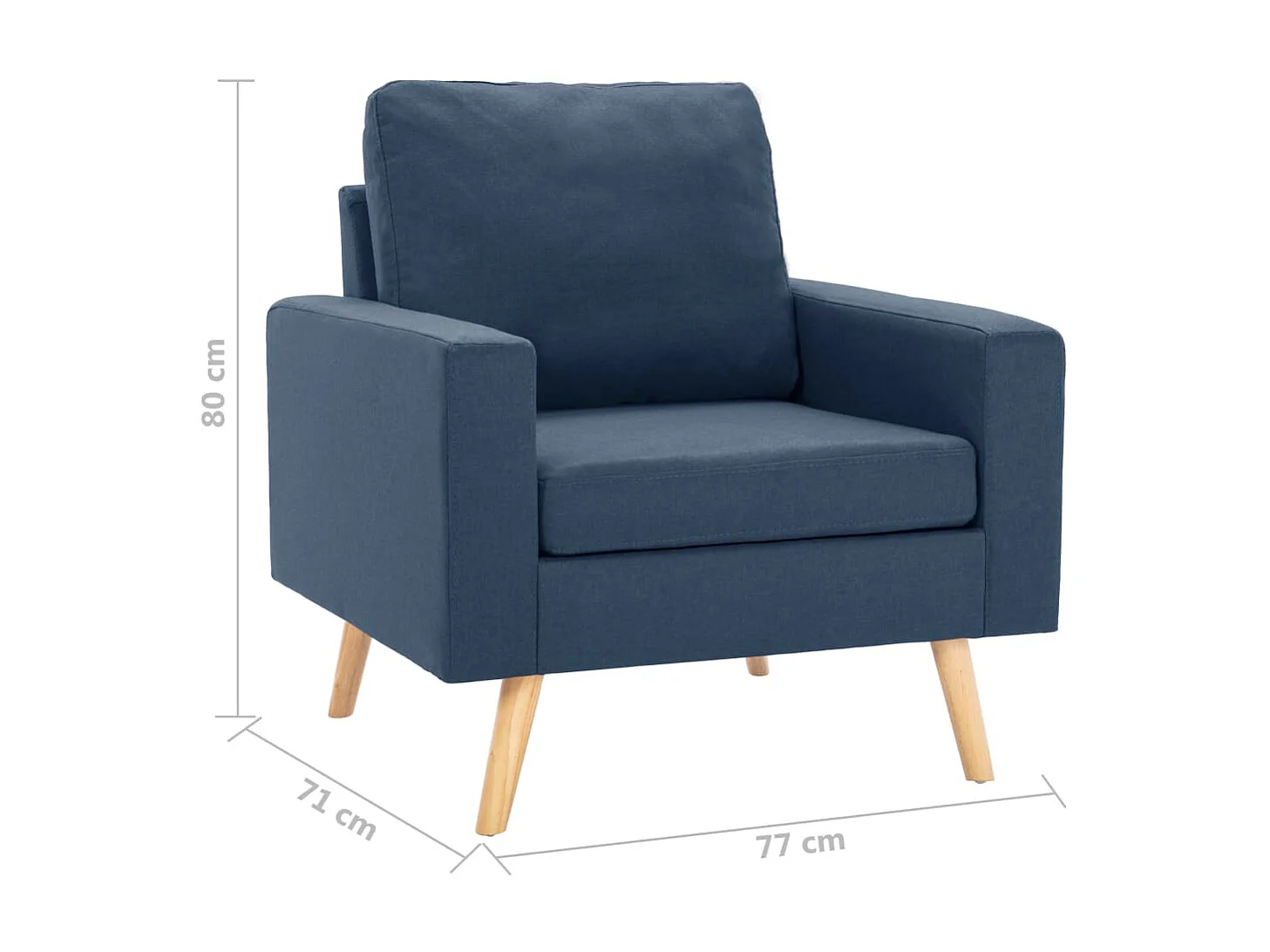 Poltrona in tessuto blu