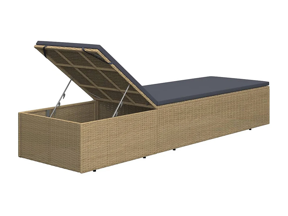 Loungestoel Geweven hars Bruin en donkergrijs