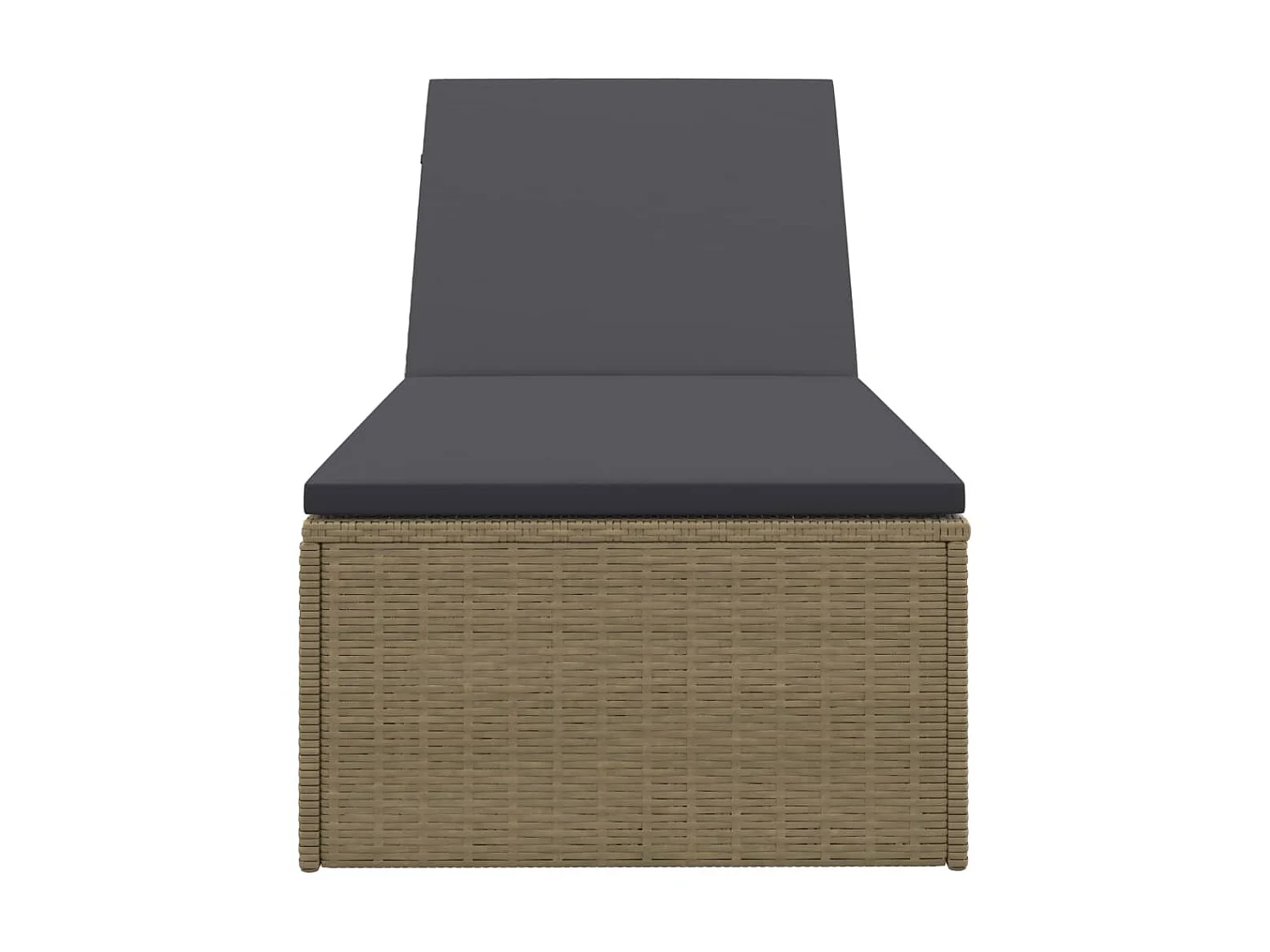 Chaise longue Résine tressée Marron et gris foncé