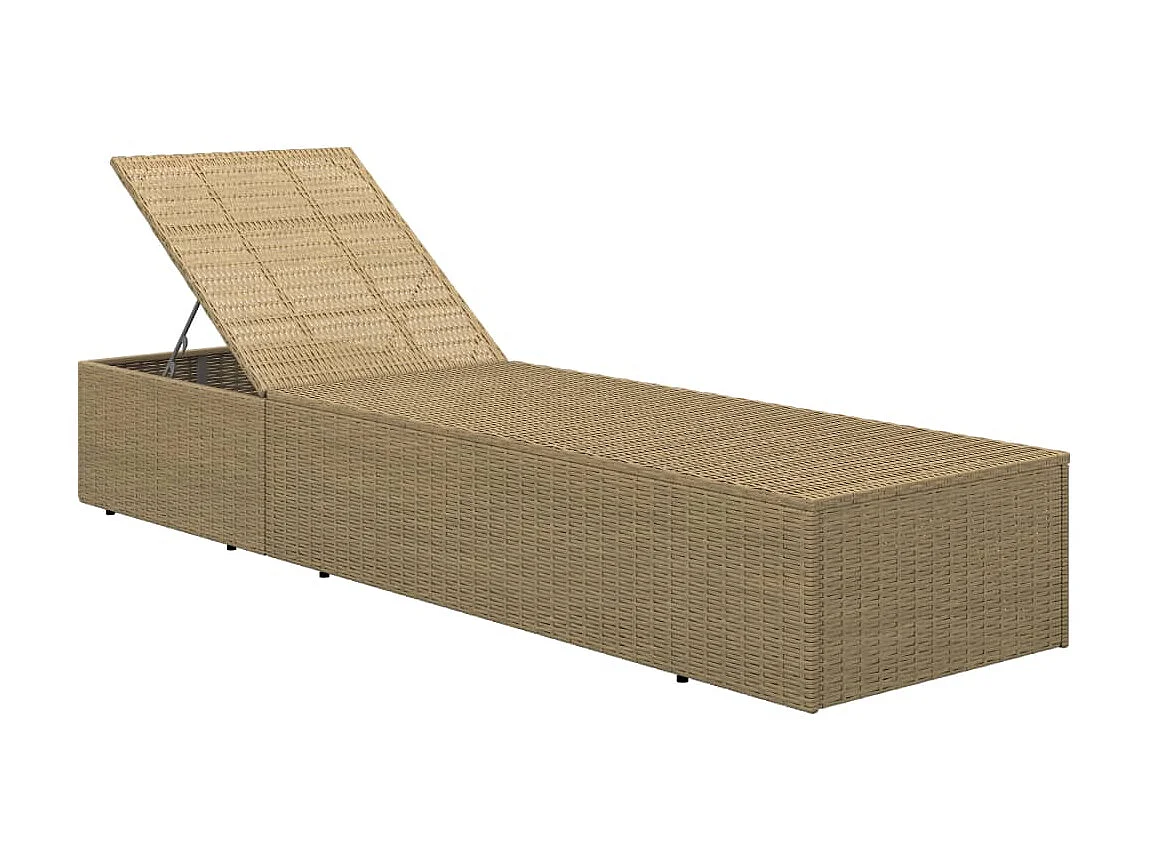 Chaise longue Résine tressée Marron et gris foncé