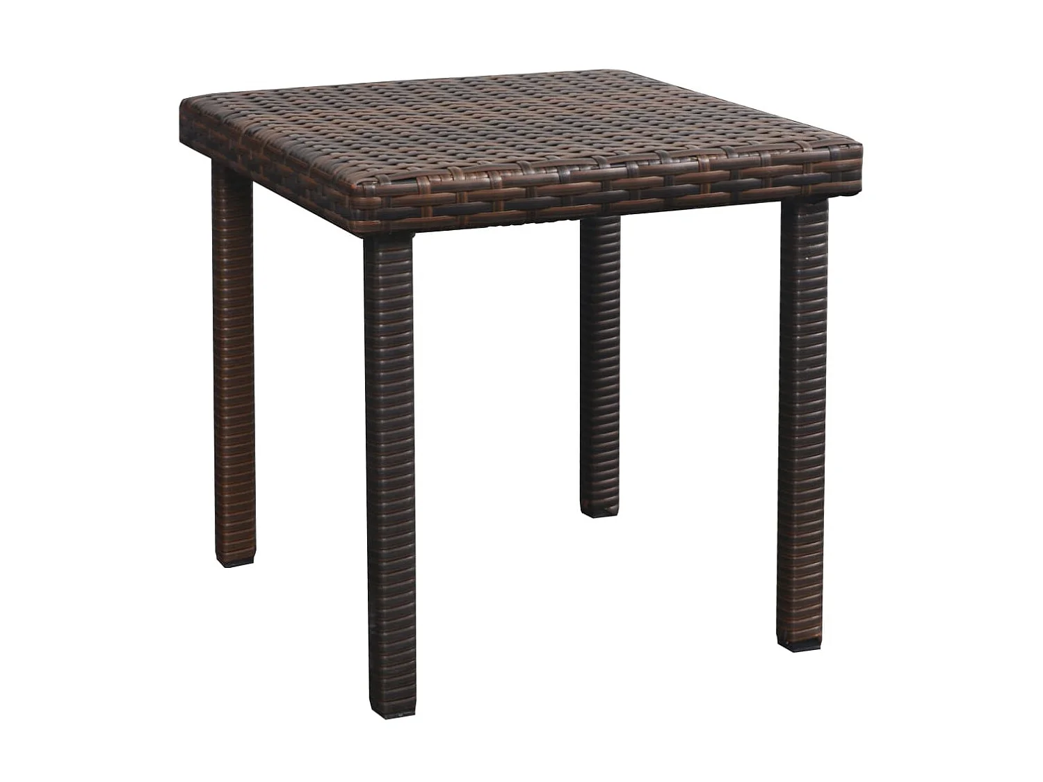 Sillón con cojín y mesa Resina trenzada Marrón