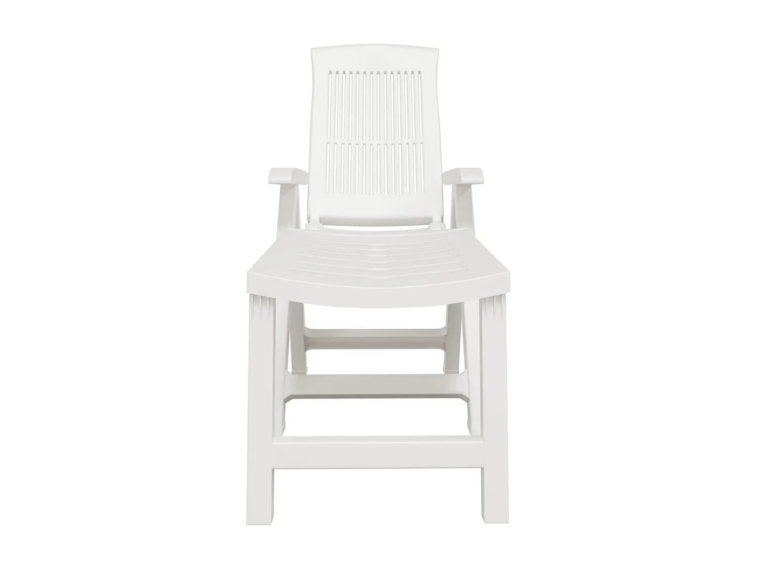 Sillón de plástico blanco.