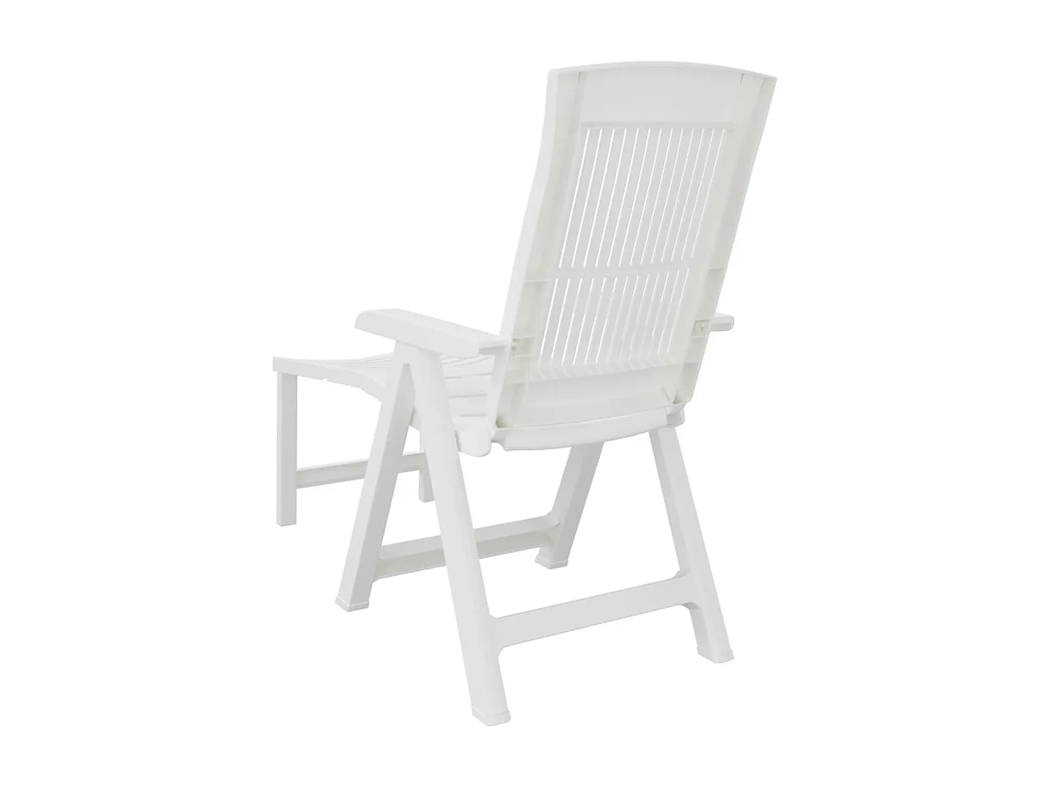 Sillón de plástico blanco.