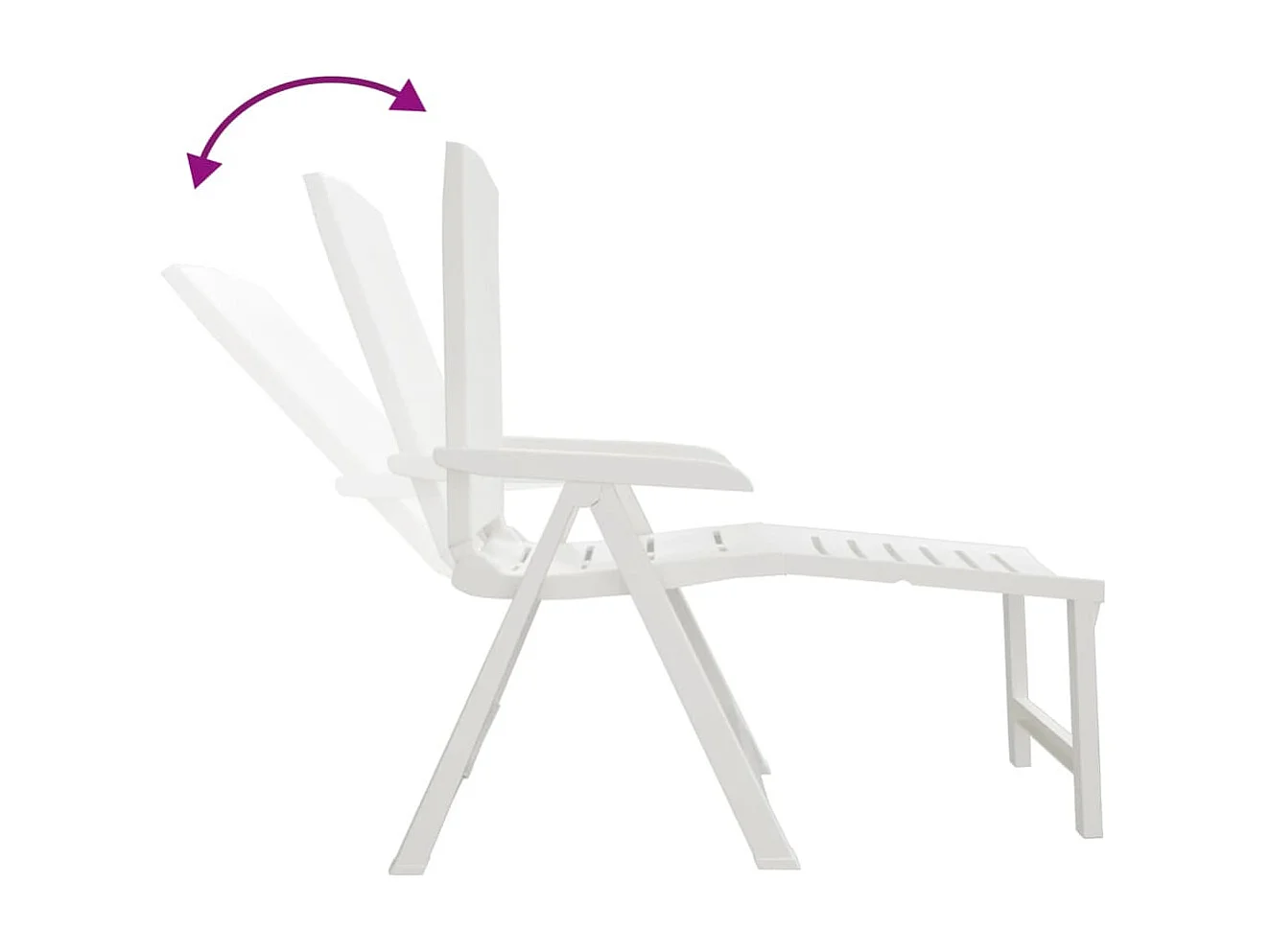 Sillón de plástico blanco.