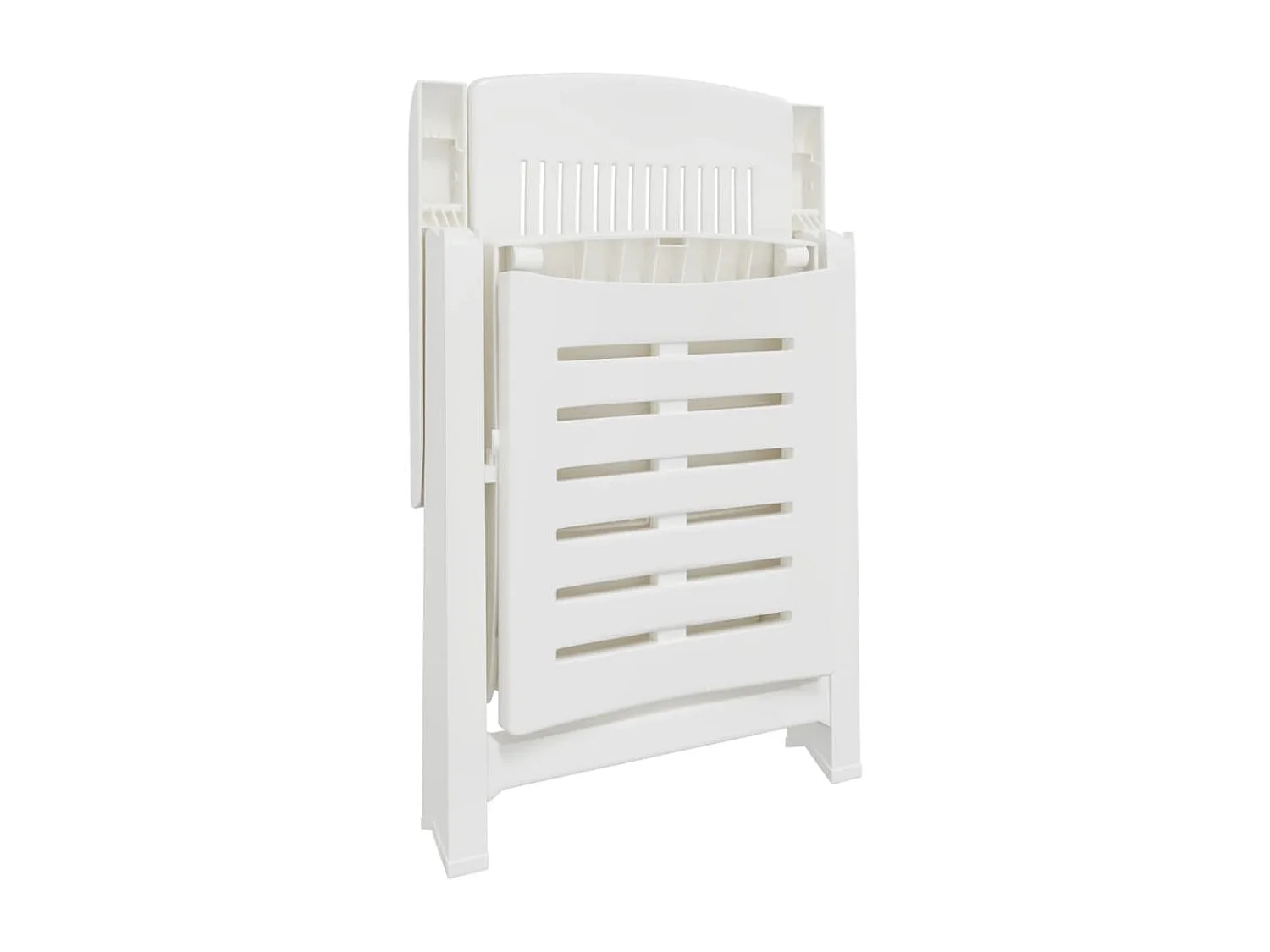 Sillón de plástico blanco.