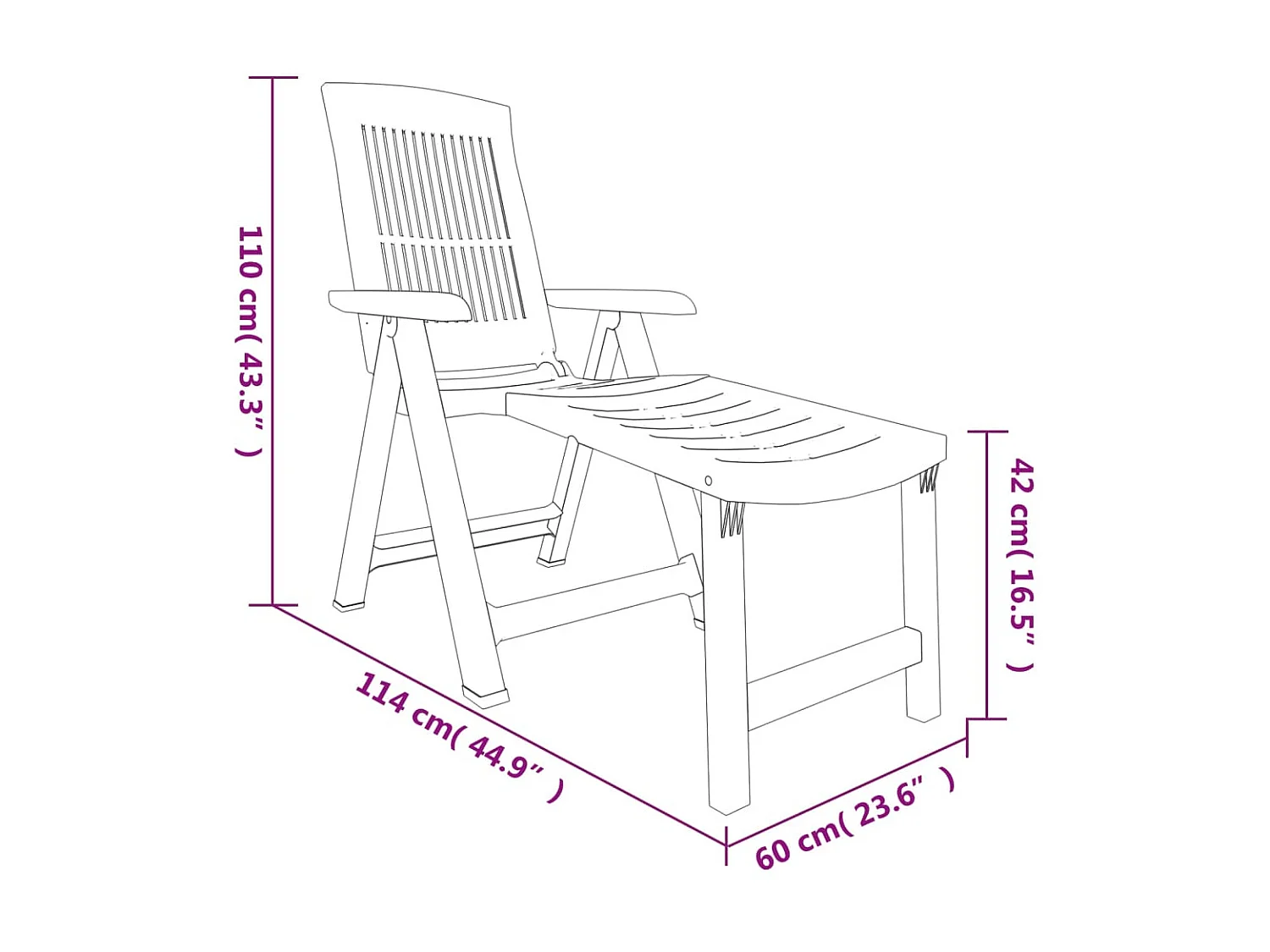 Sillón de plástico blanco.