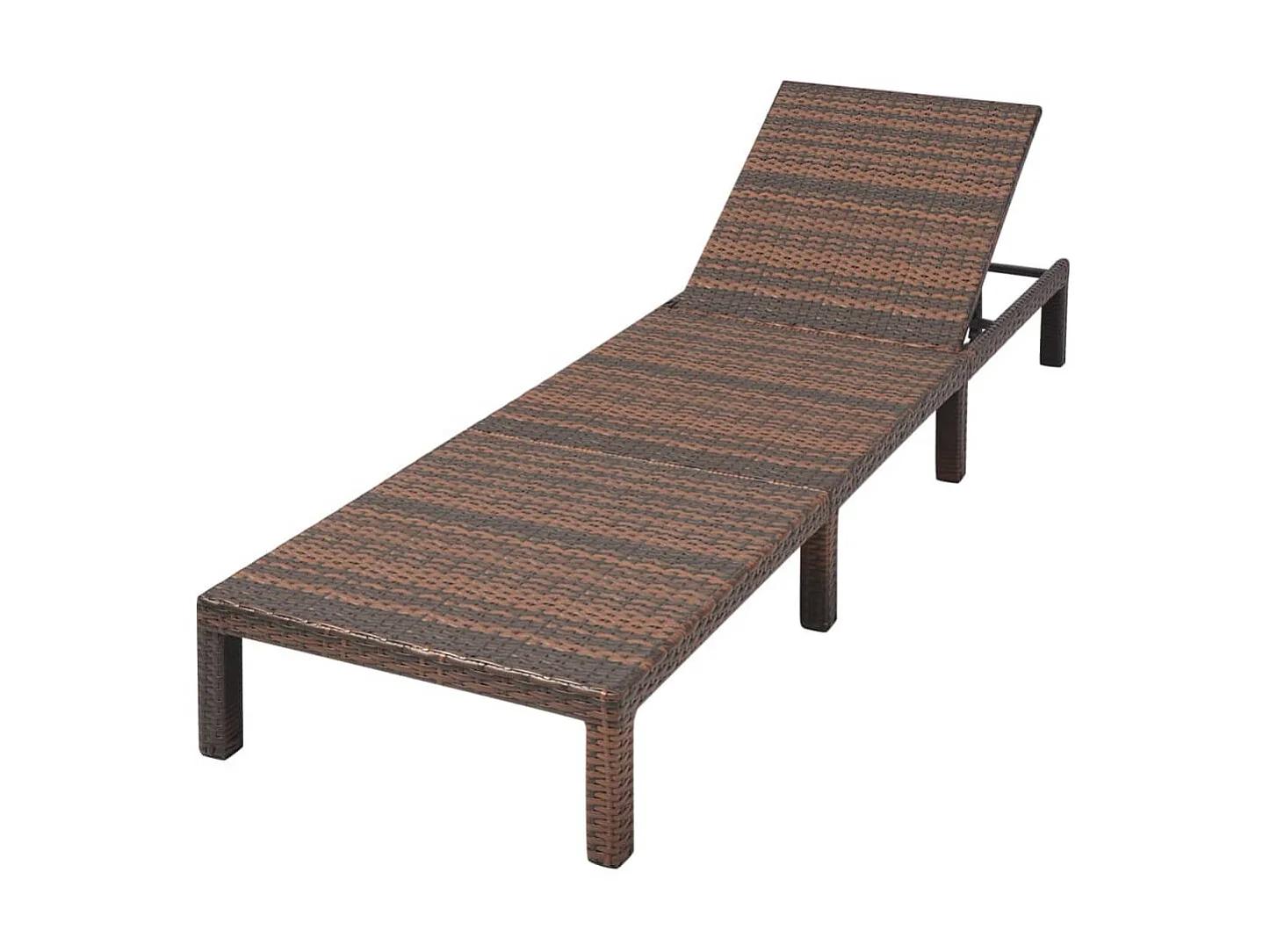 Chaise longue avec coussin Résine tressée Marron