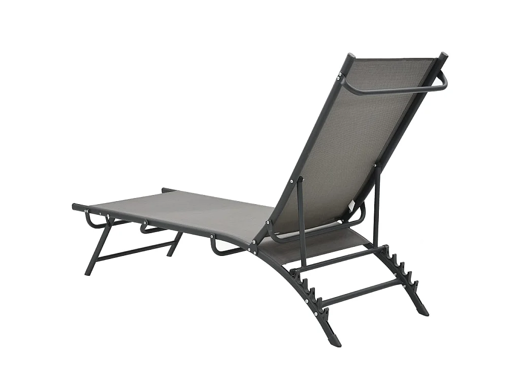 Chaises longues 2 pcs Textilène et acier