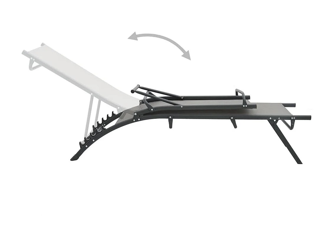 Chaises longues 2 pcs Textilène et acier