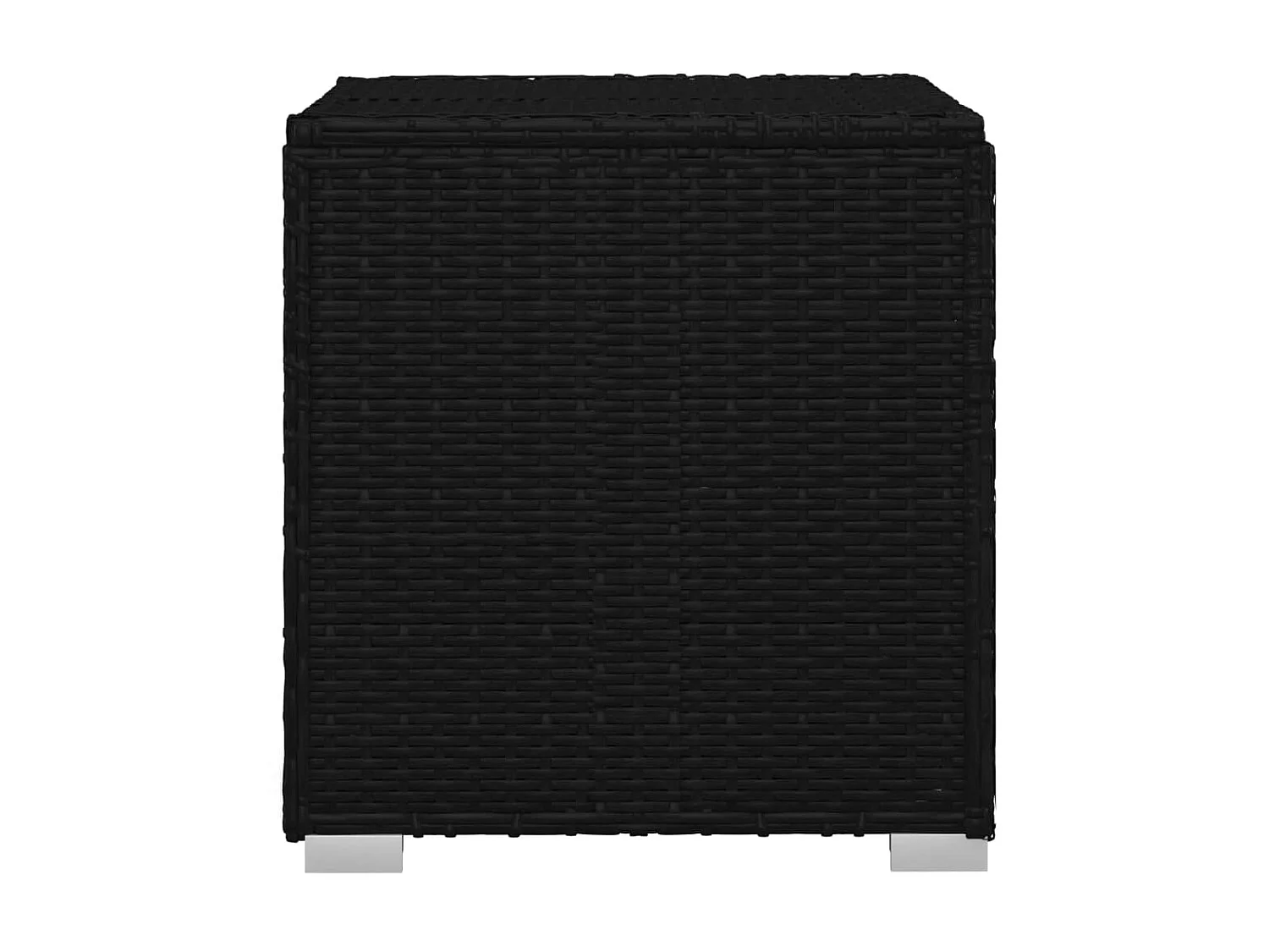 Chaises longues de jardin table à thé 3 pcs Résine tressée Noir