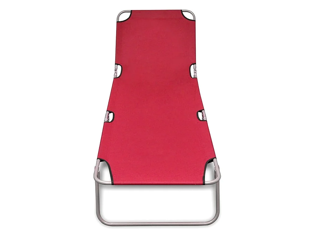 Chaise longue pliable Acier enduit de poudre Rouge