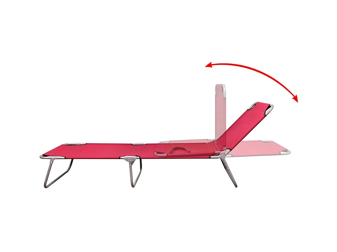 Chaise longue pliable Acier enduit de poudre Rouge