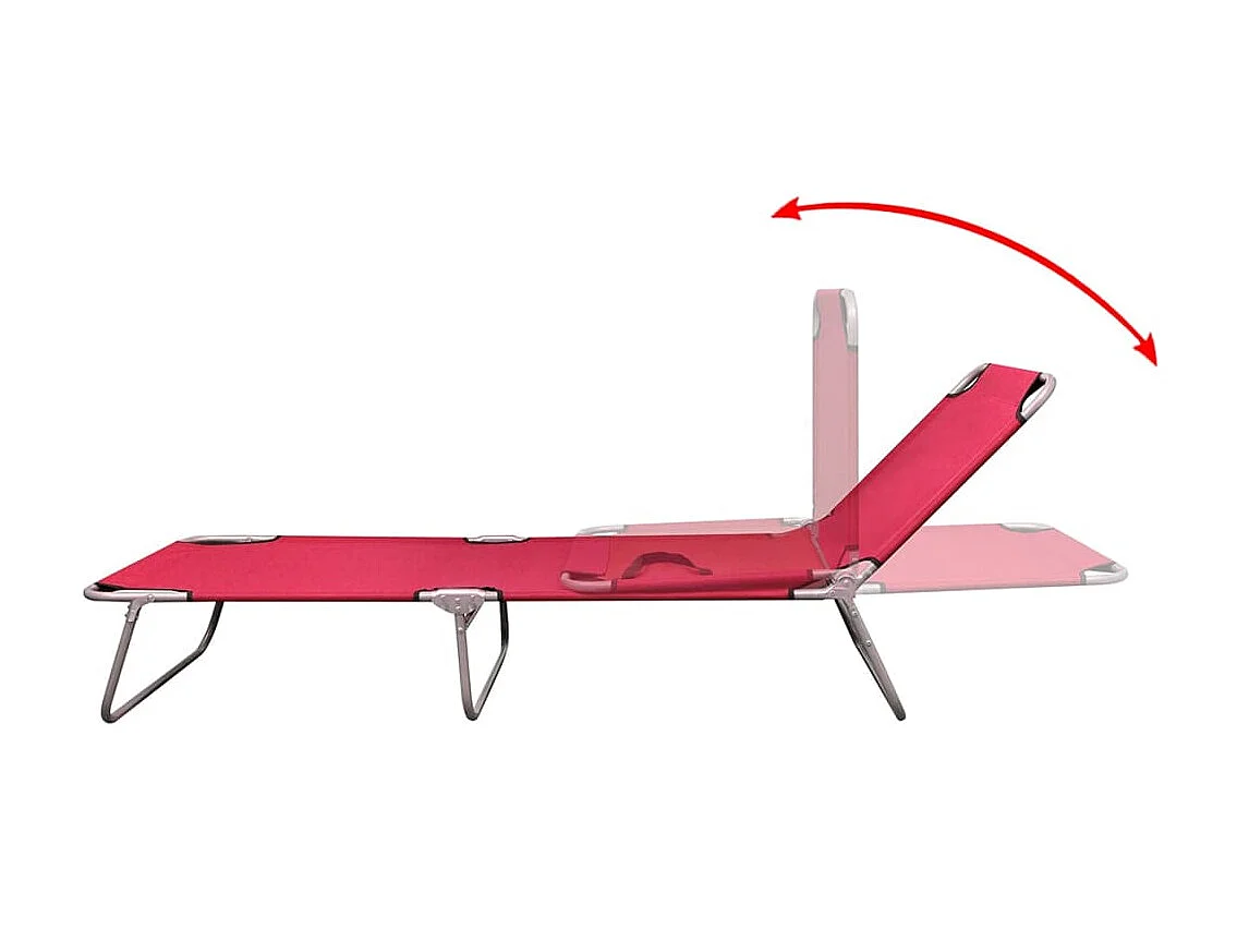 Chaise longue pliable Acier enduit de poudre Rouge