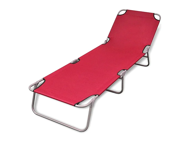 Chaise longue pliable Acier enduit de poudre Rouge