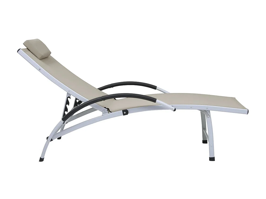 Chaise longue Aluminium textilène Crème