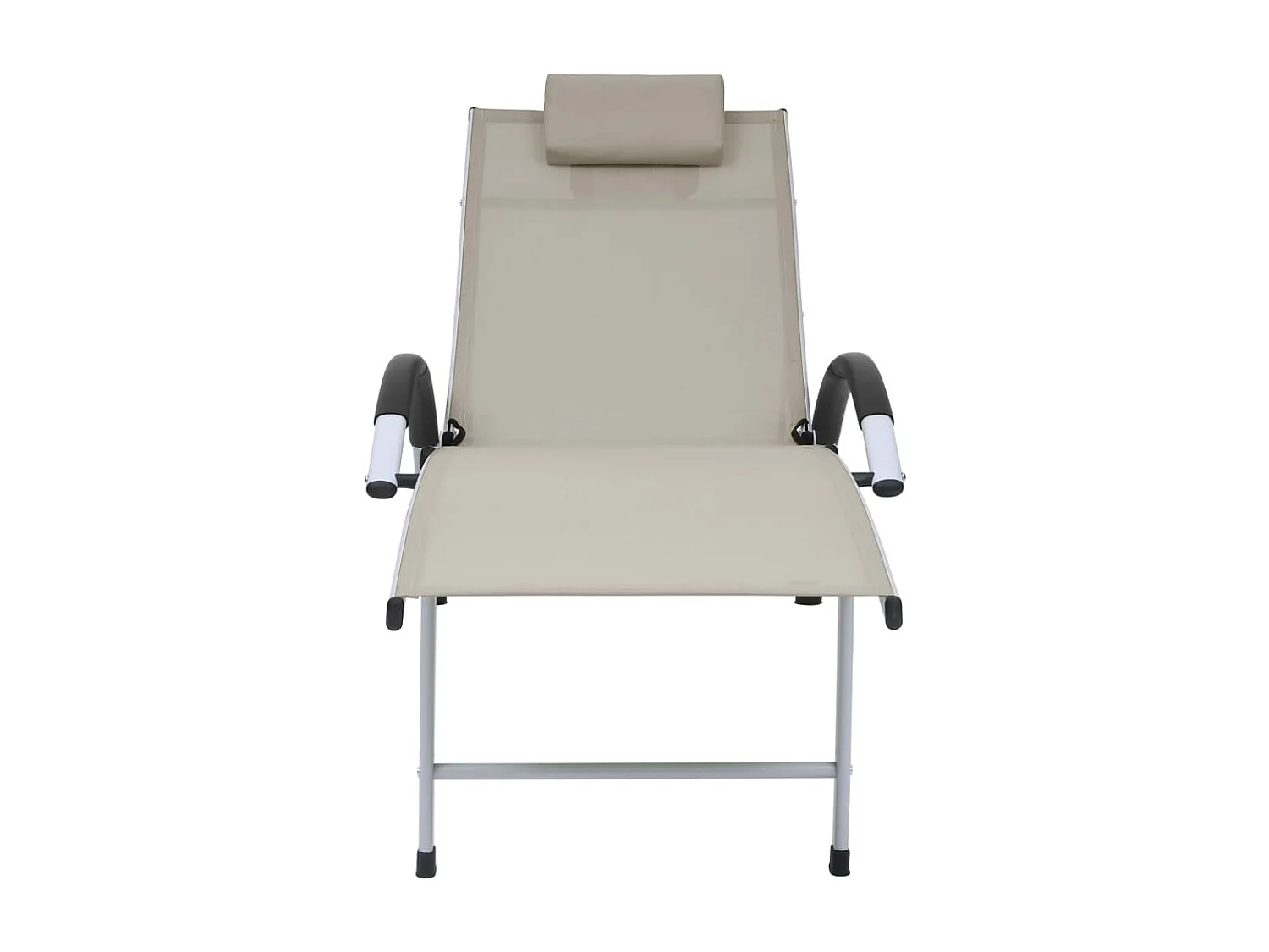 Chaise longue Aluminium textilène Crème