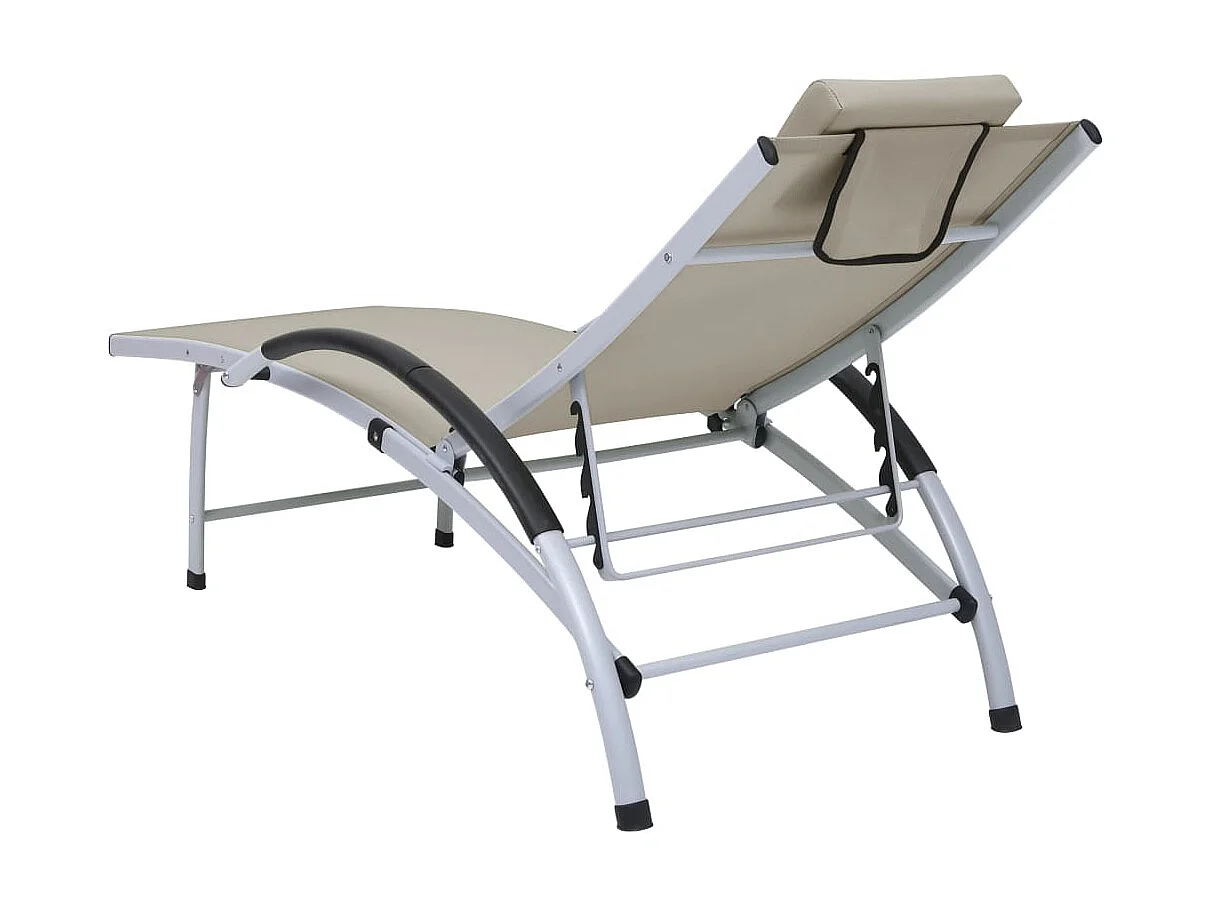 Chaise longue Aluminium textilène Crème