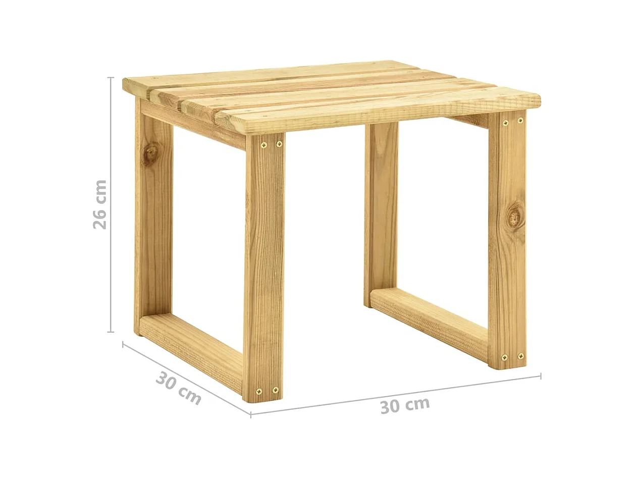 Chaise longue avec table Bois de pin imprégné de vert