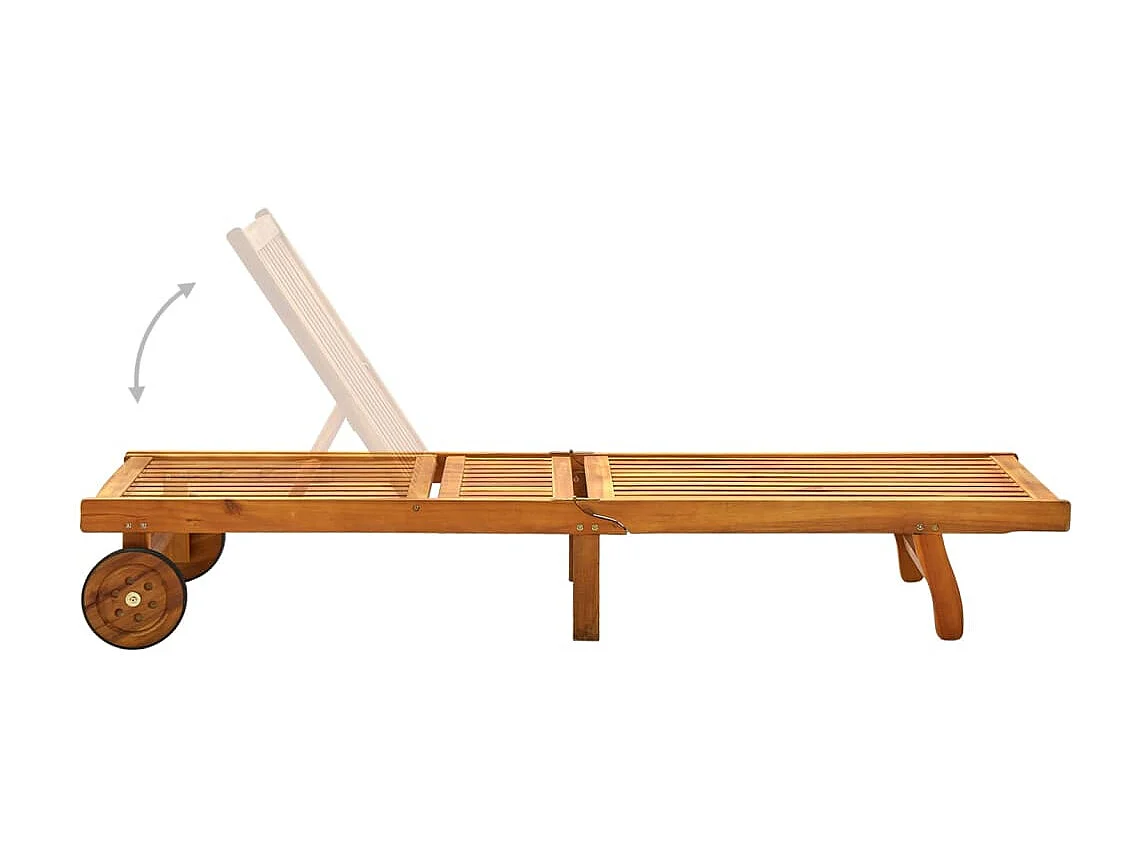 Chaise longue Bois d'acacia solide