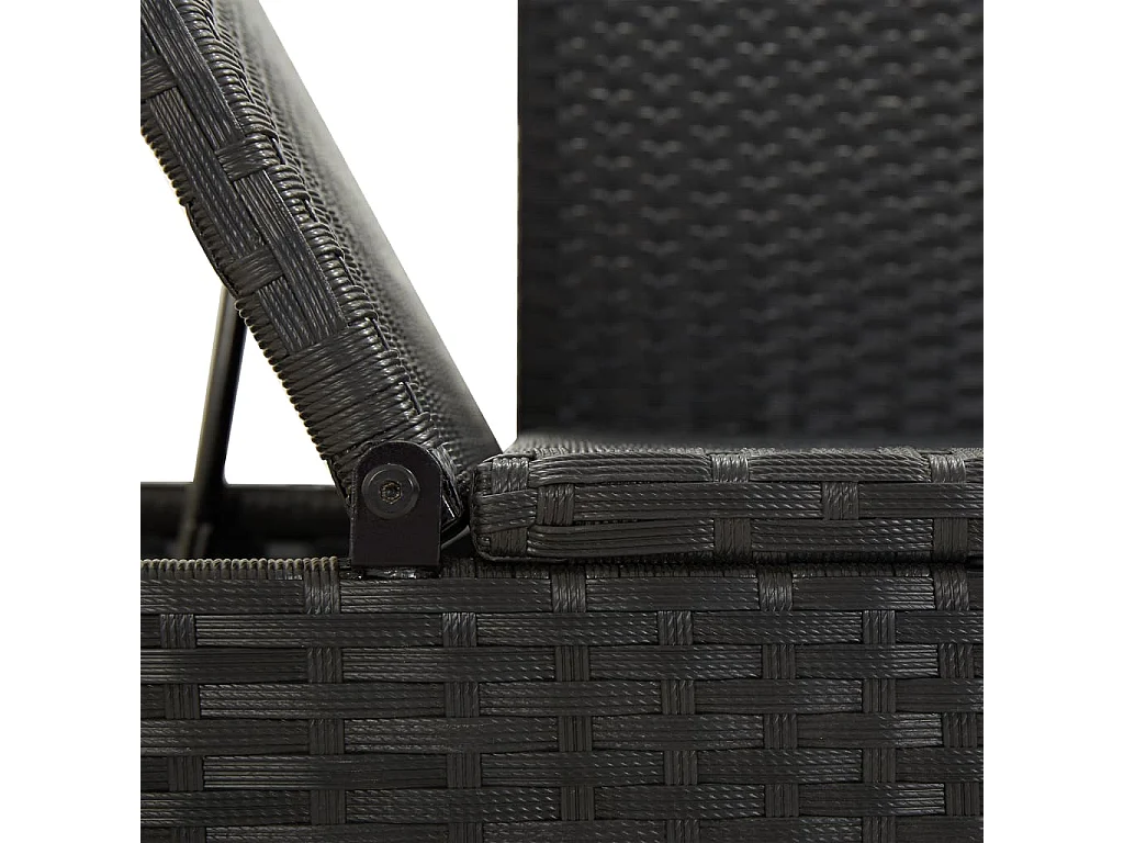 Poltrona lounge con cuscini Resina midollino Nero