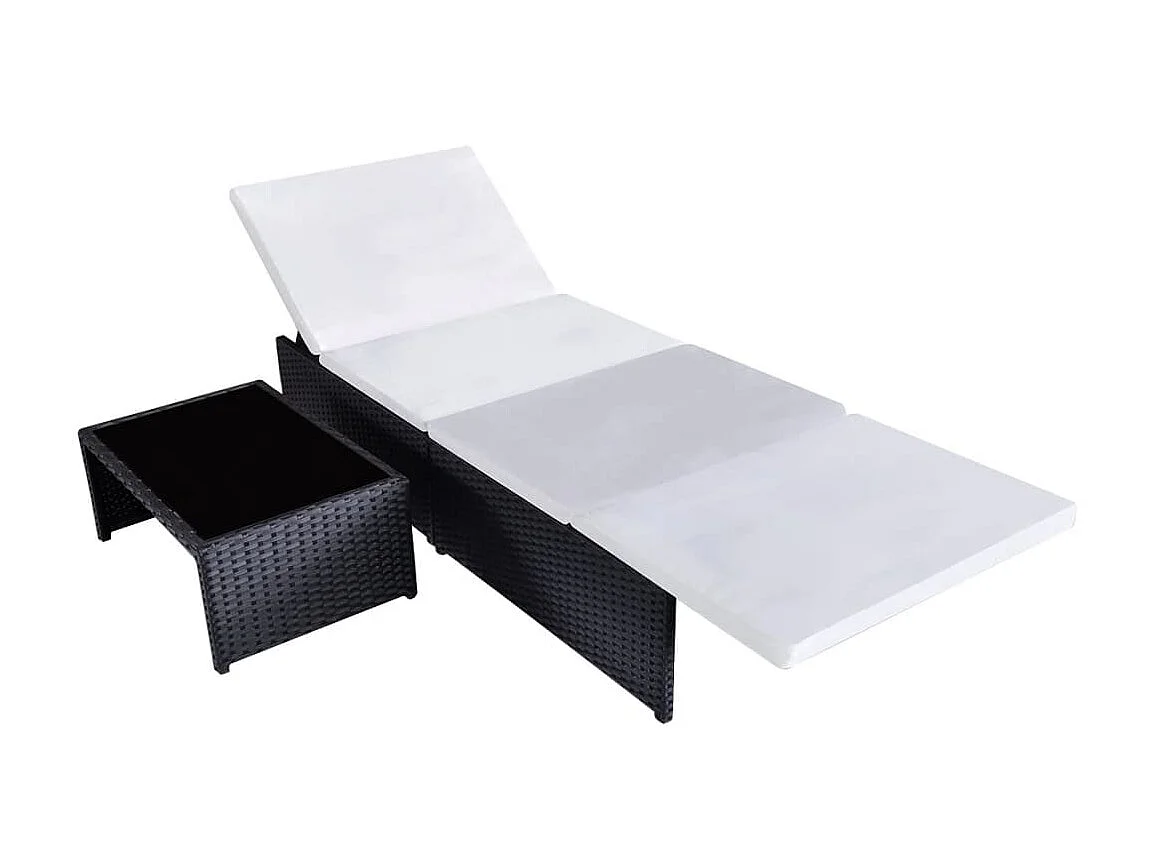 2 sillones con mesa Resina mimbre Negro