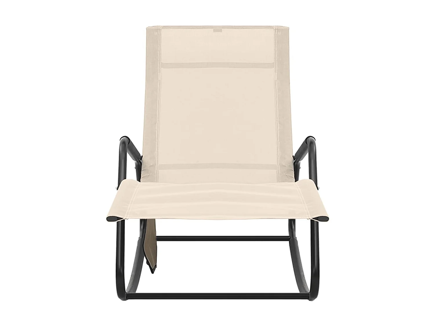 Chaise longue Acier et textilène Crème