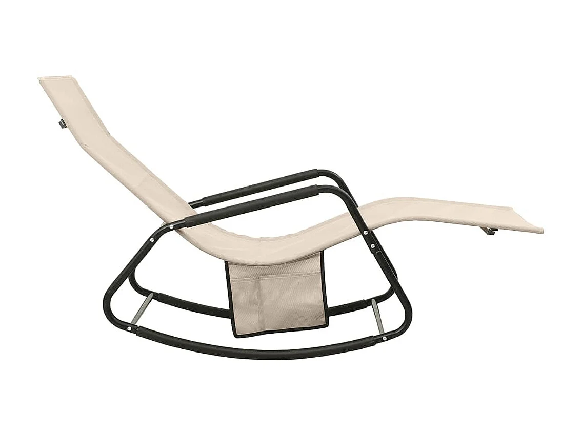 Chaise longue Acier et textilène Crème