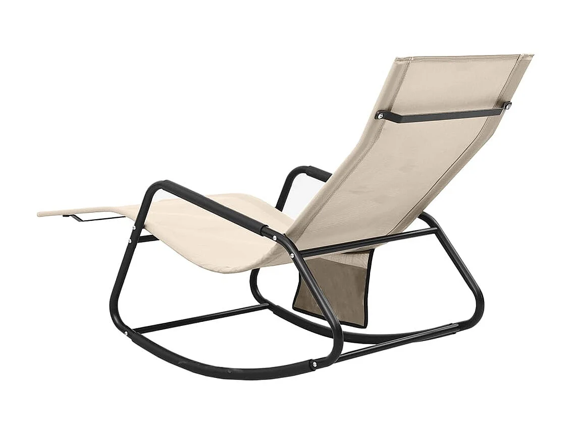 Chaise longue Acier et textilène Crème