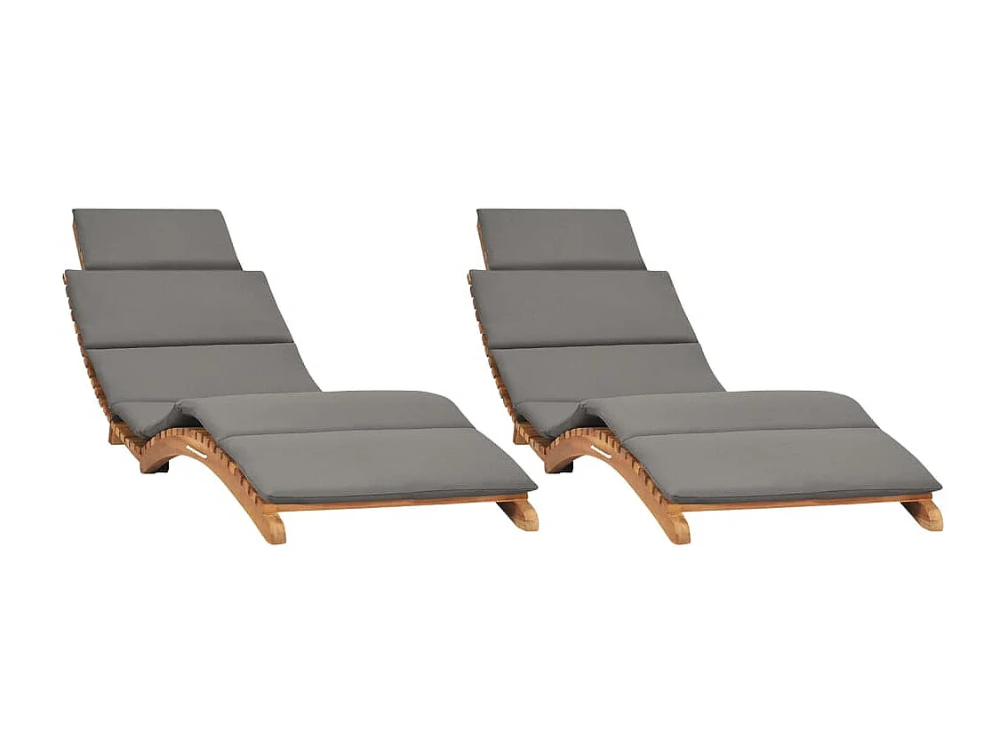 2 sillones con cojines. Madera maciza de teca.