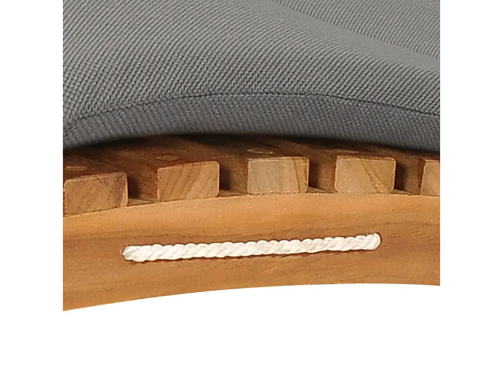 2 sedie a sdraio con cuscini. Legno massello di teak