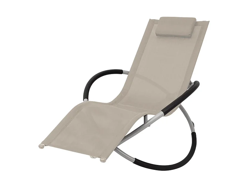 Chaise longue géométrique d'extérieur Acier Crème
