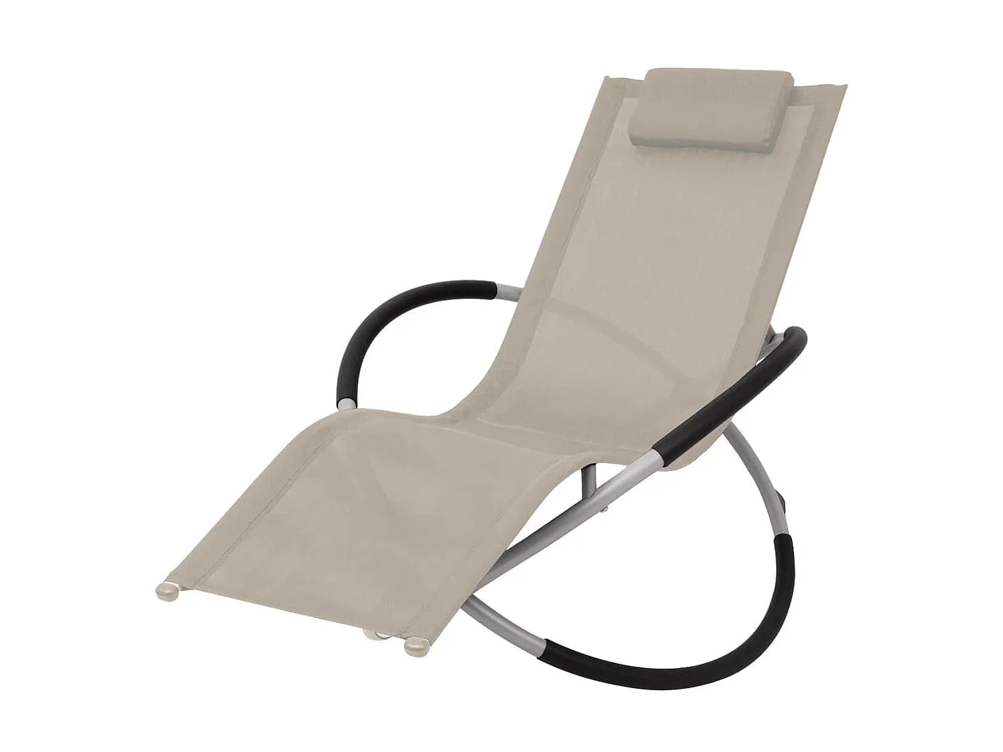 Chaise longue géométrique d'extérieur Acier Crème