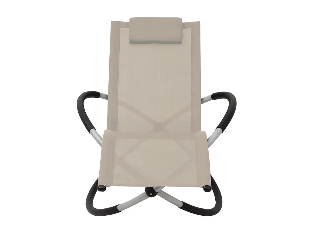 Chaise longue géométrique d'extérieur Acier Crème