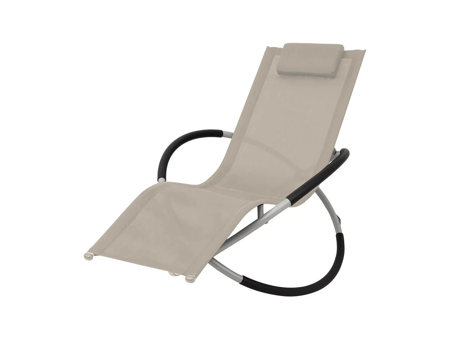 Chaise longue géométrique d'extérieur Acier Crème