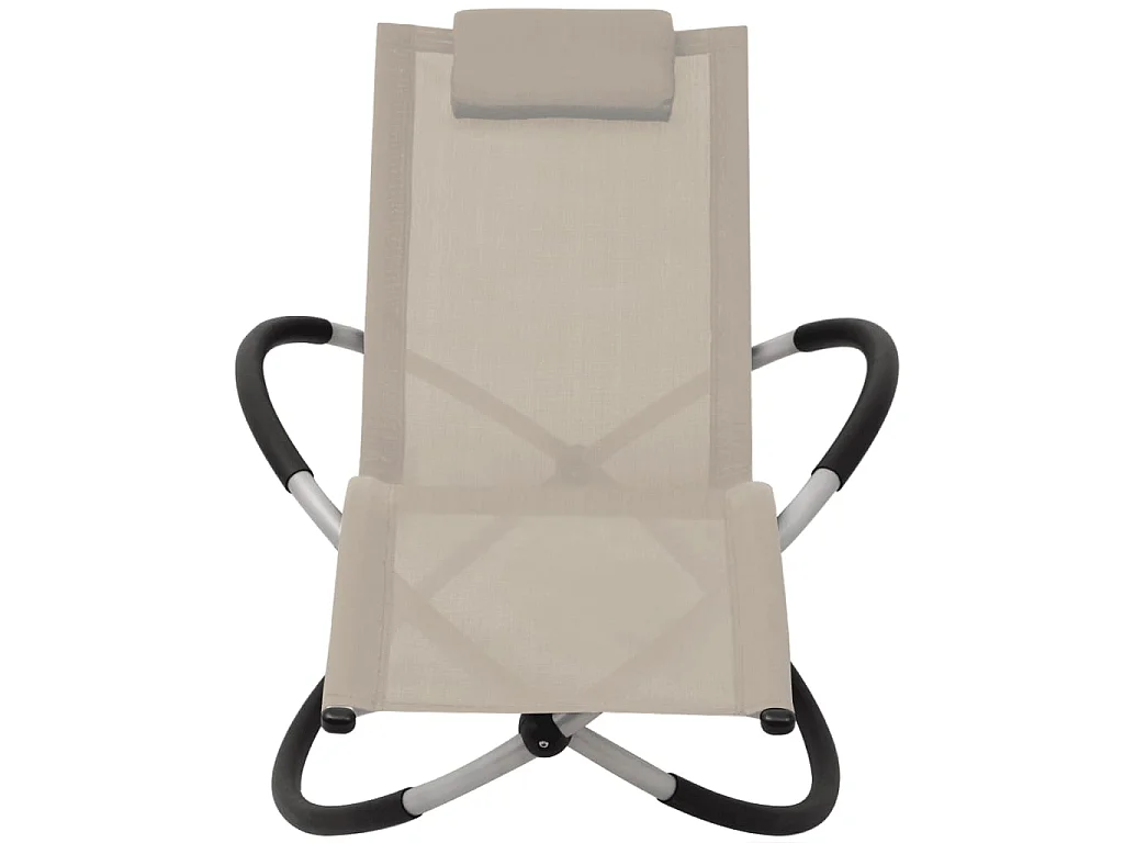 Geometrische buitenloungestoel Steel Cream