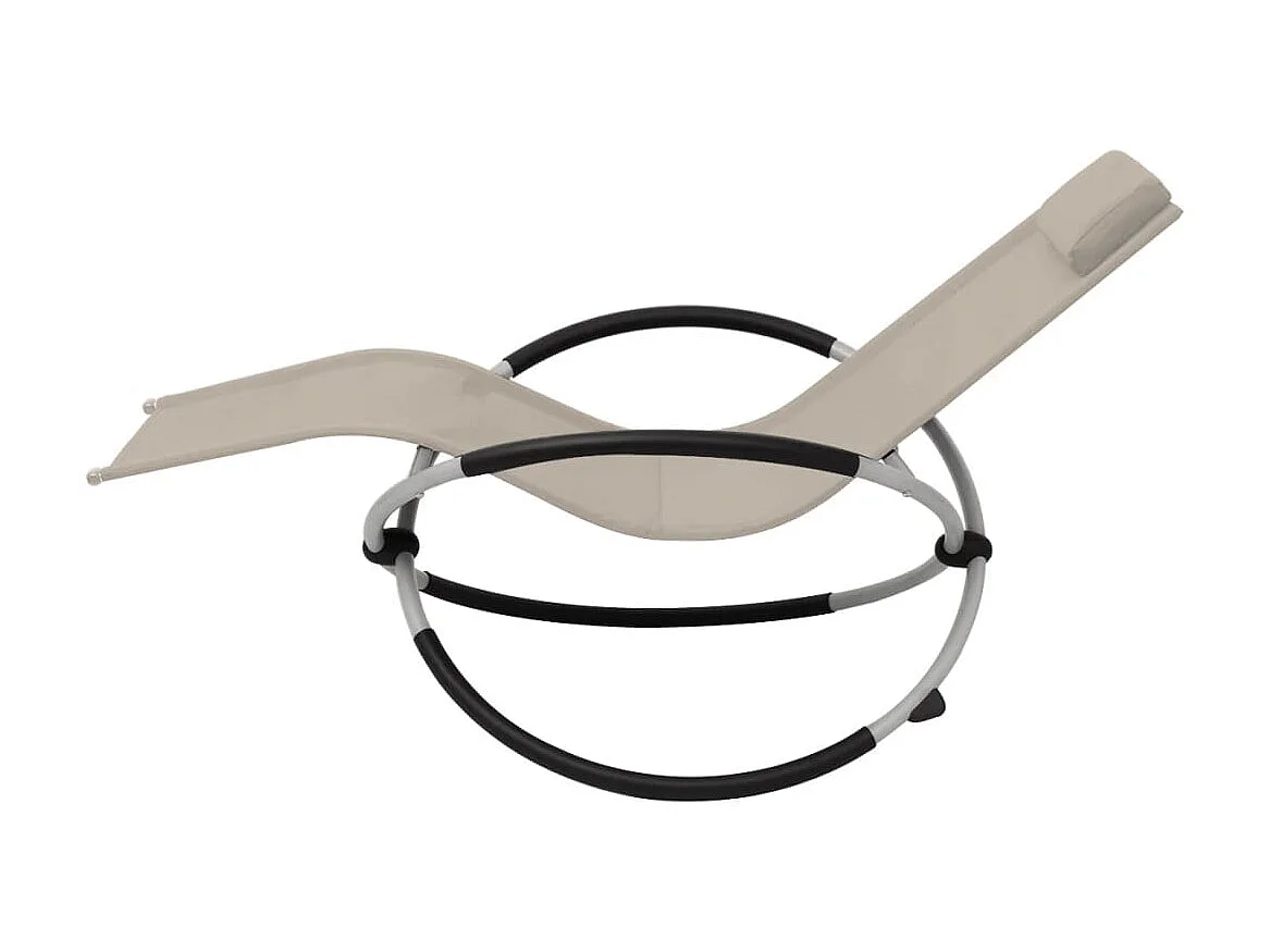 Geometrische buitenloungestoel Steel Cream