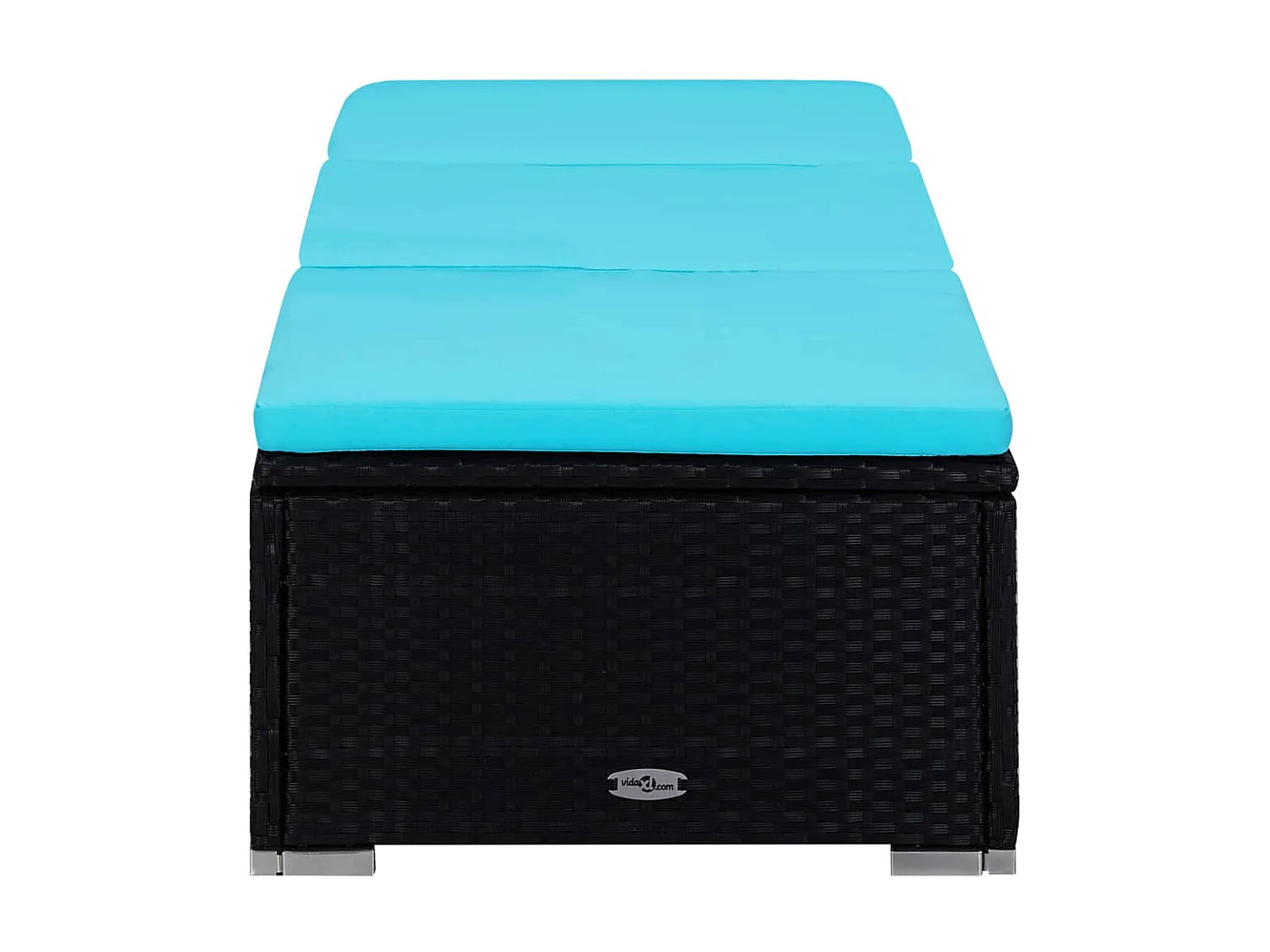 Espreguiçadeira com almofada e mesa de chá Resina vime Azul