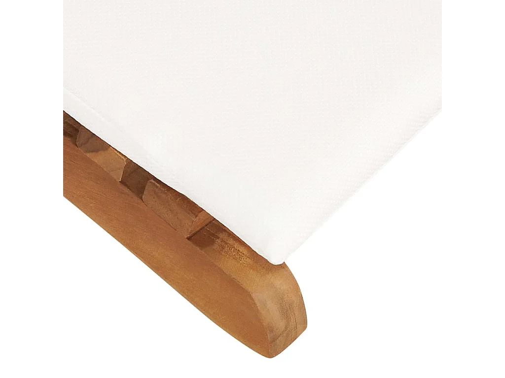 Sillón plegable con cojín blanco crema Madera de teca