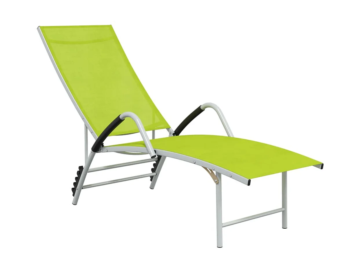 Chaise longue Textilène et aluminium Vert