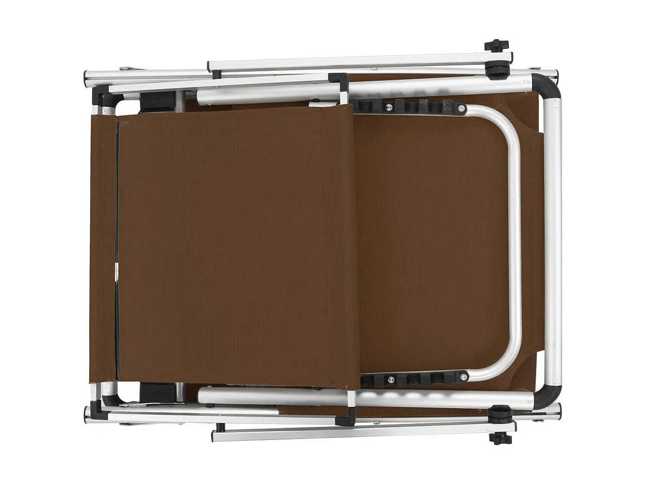 Chaises longues pliables toit 2 pcs Aluminium textilène Marron