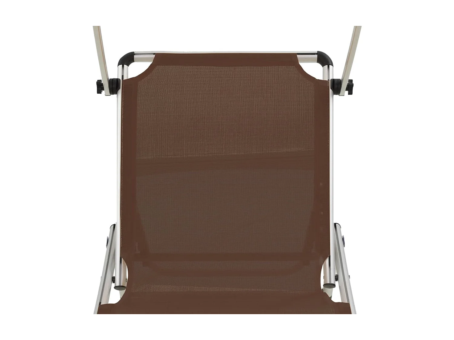 Chaises longues pliables toit 2 pcs Aluminium textilène Marron
