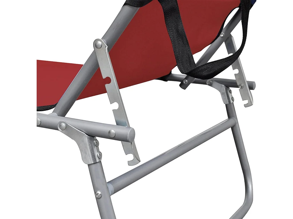 Poltroncina pieghevole con tettuccio in Alluminio Rosso