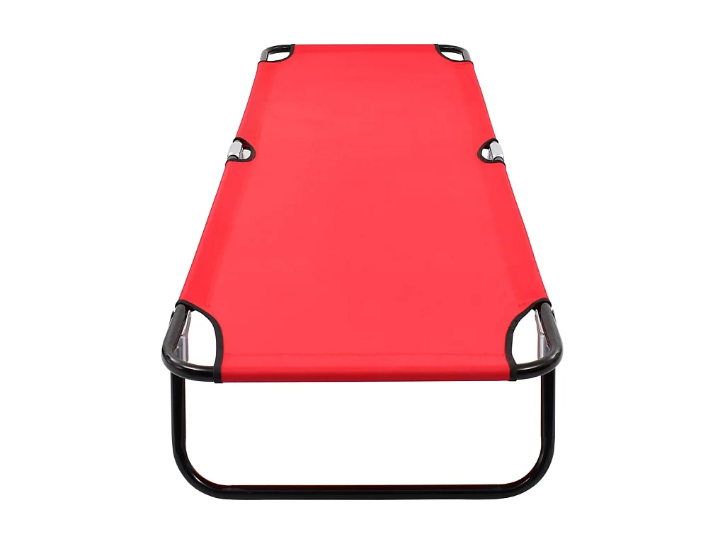 Chaise longue pliable Rouge Acier