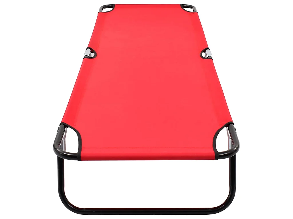 Chaise longue pliable Rouge Acier