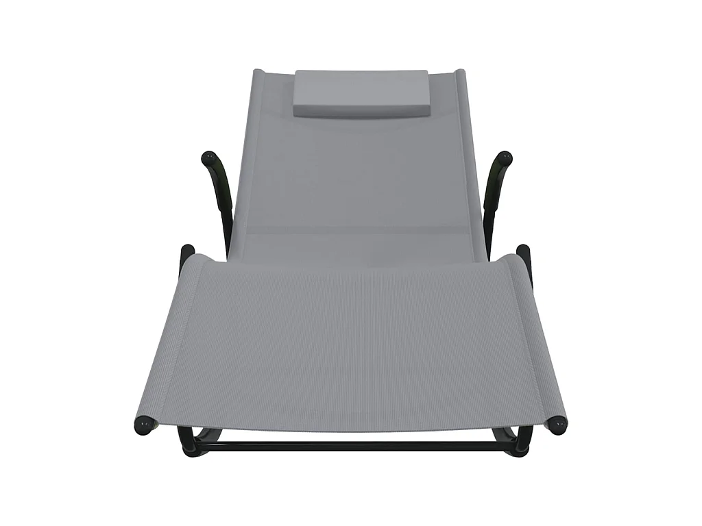 Chaise longue à bascule Gris Acier et textilène